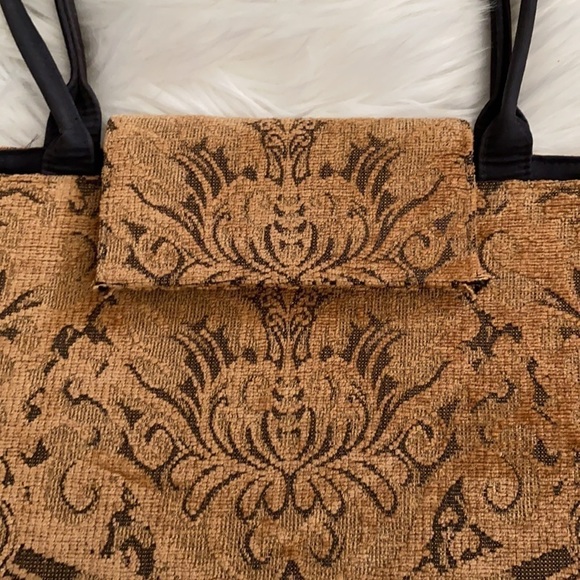 Vintage Grandma’s drapes tan rectangular handbag - Picture 3 of 11